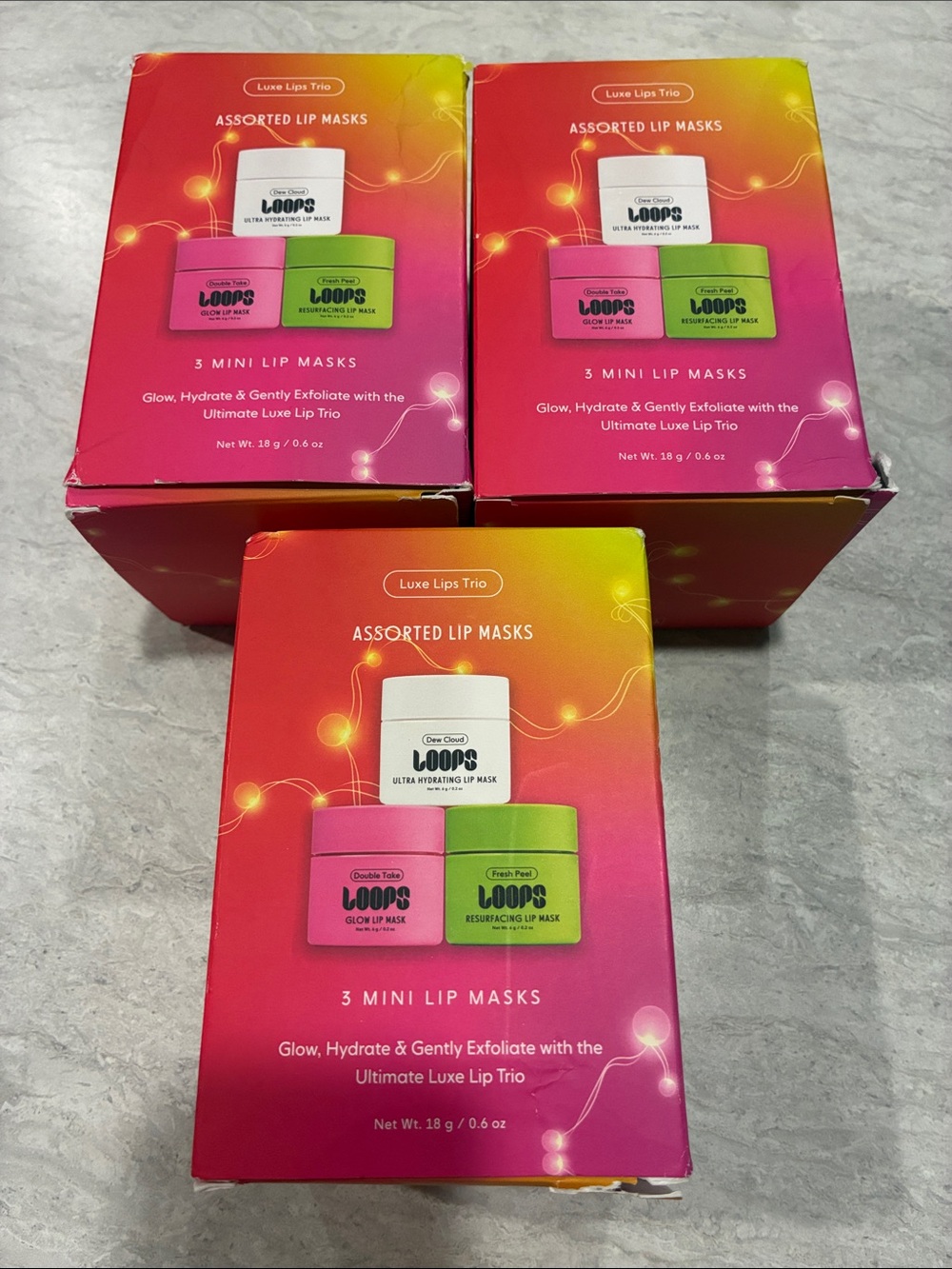 Loops Luxe Lips Trio Assorted Lip Masks - Pink & Green